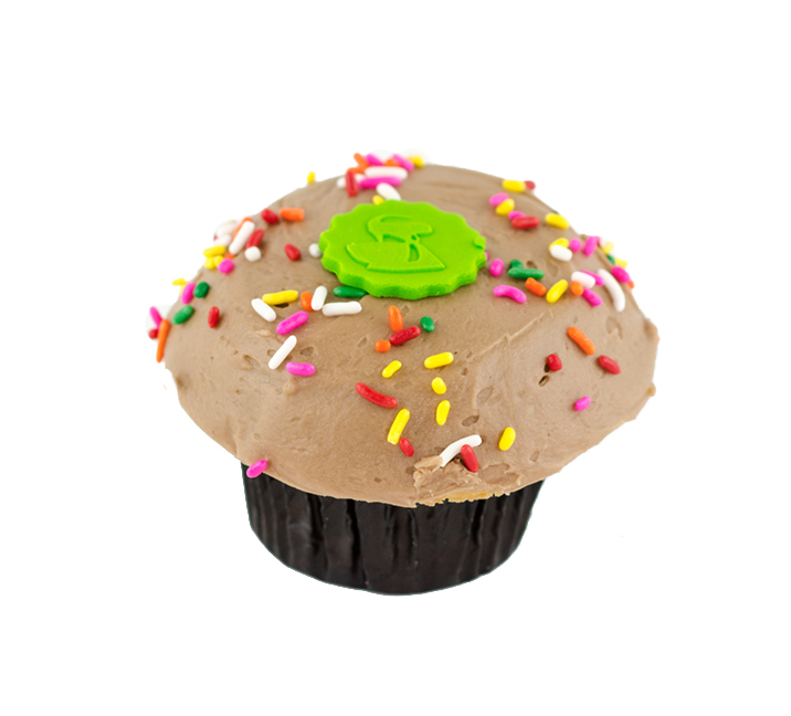 We bake our cupcakes fresh daily. (Shown: Old Fashioned Birthday Cake Cupcake cupcakes.)